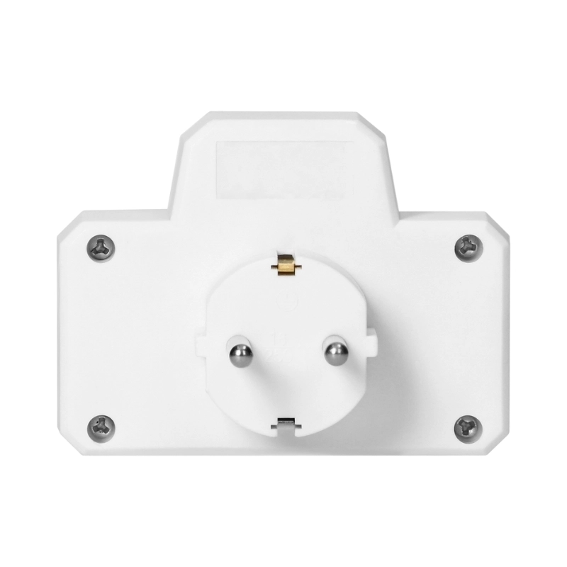 Адаптер за контакт 2x 2P+E Шуко с ключ I/O Бял - Orno OR-AE-13187(GS)