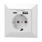 Контакт Шуко 2P+E 16A и 2x USB тип A+C 2.8A 14W Бял - Orno OR-AE-13232(GS)