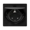 Контакт Шуко 2P+E за вграждане с капак Ф60mm IP44 Черен - Orno Hermetic electrical socket OR-AE-1397(GS)/B