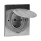 Контакт Шуко 2P+E за вграждане с капак Ф60mm IP44 Стомана - Orno Hermetic electrical socket OR-AE-1397(GS)