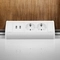 Разклонител за мебел ъглов 2x 2P+E Шуко и 2x USB 5VDC/2.1A с кабел 0.6m Бял/алуминий - Orno OR-GM-9003/W-G(GS)