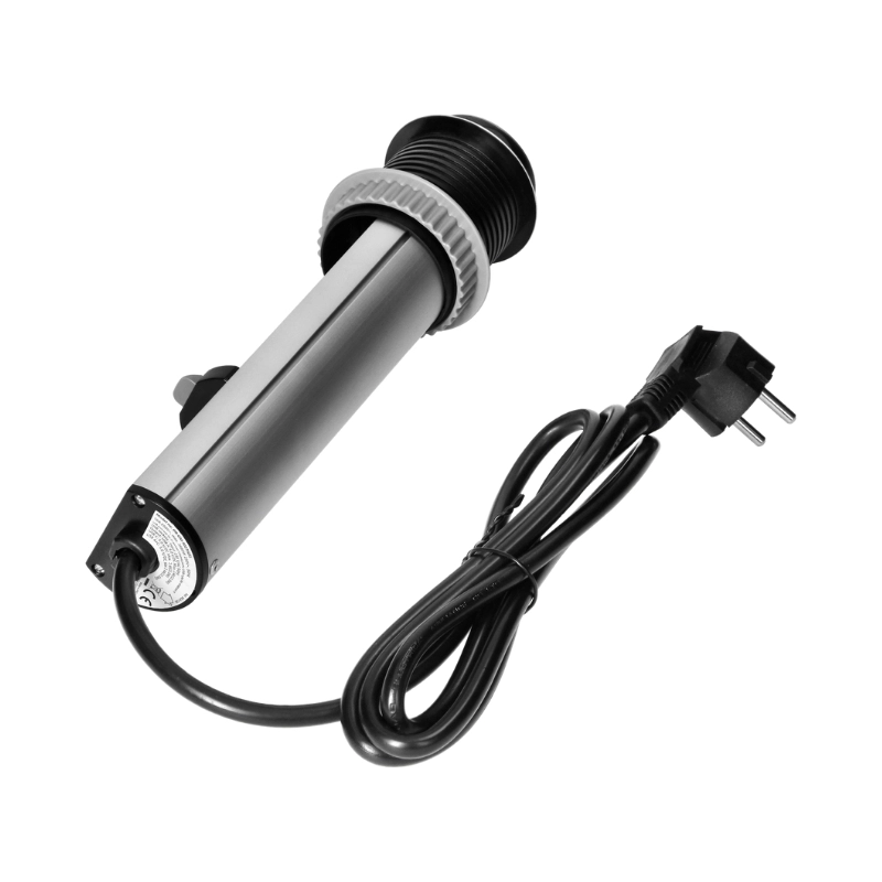 Мебелна колона Ф60mm 3x 2P+E Шуко 2x USB тип A+C 12W с кабел 1.5m цвят Черен Метал - Orno OR-GM-9027(GS) 