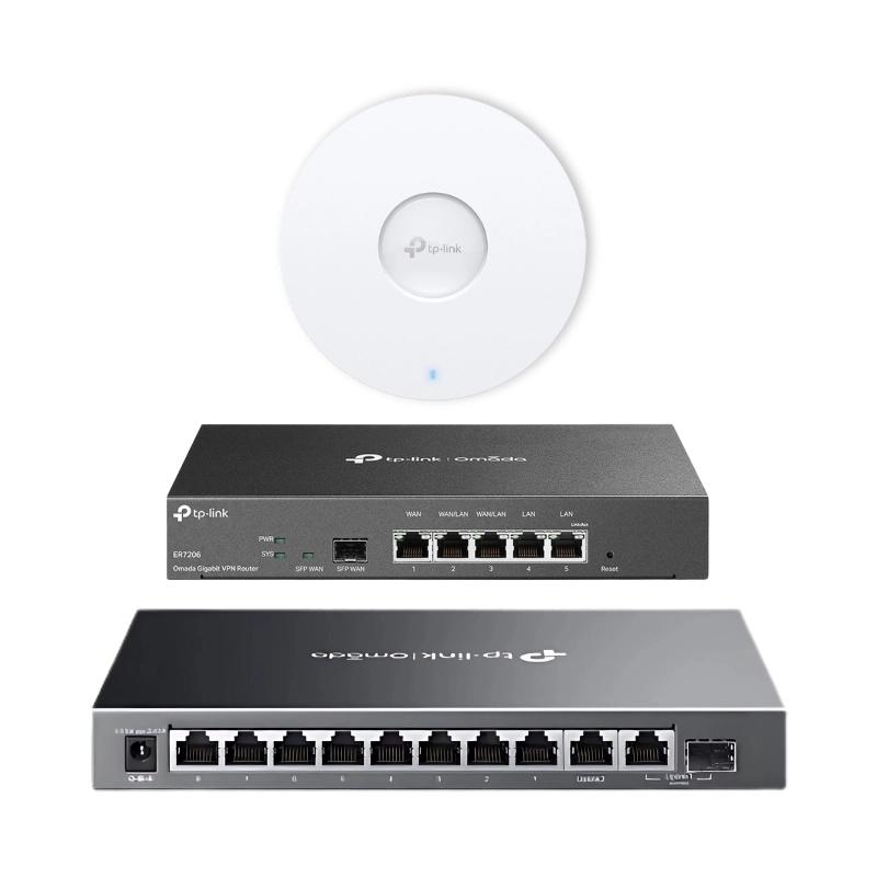 Комплект AP, суич, рутер - TP-Link (ER7206, EAP650, ES210GMP)