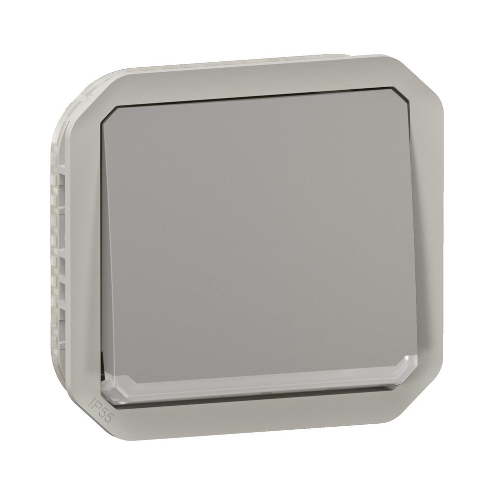 Девиаторен ключ 10А с индикатор механизъм IP55 Сив - Legrand Plexo New 069512L