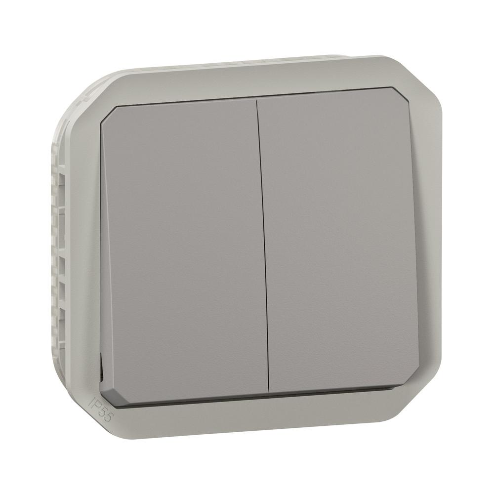 Сериен ключ/бутон 10А механизъм IP55 Сив  - Legrand Plexo New 069525L