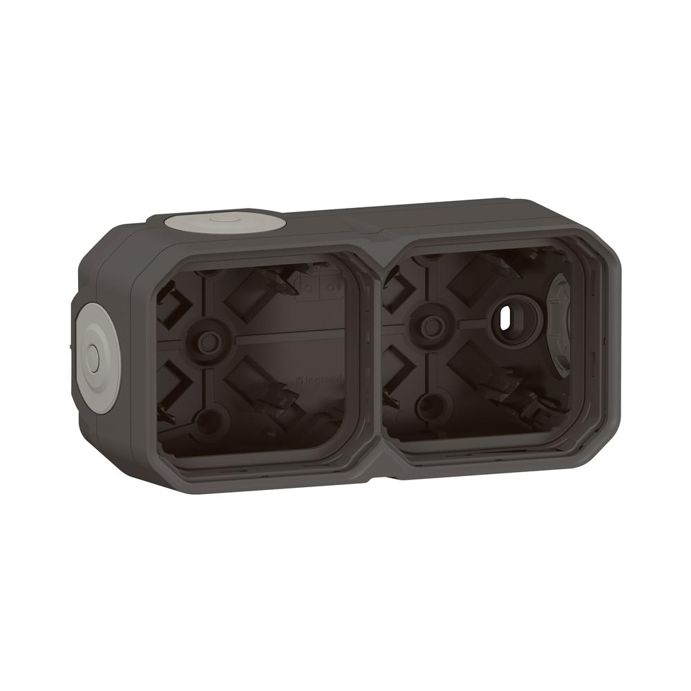 Кутия 2x ОМ с гумени щуцери IP55 Антрацит  - Legrand Plexo New 069602L