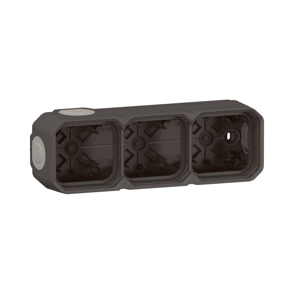 Кутия 3x ОМ с гумени щуцери IP55 Антрацит  - Legrand Plexo New 069603L