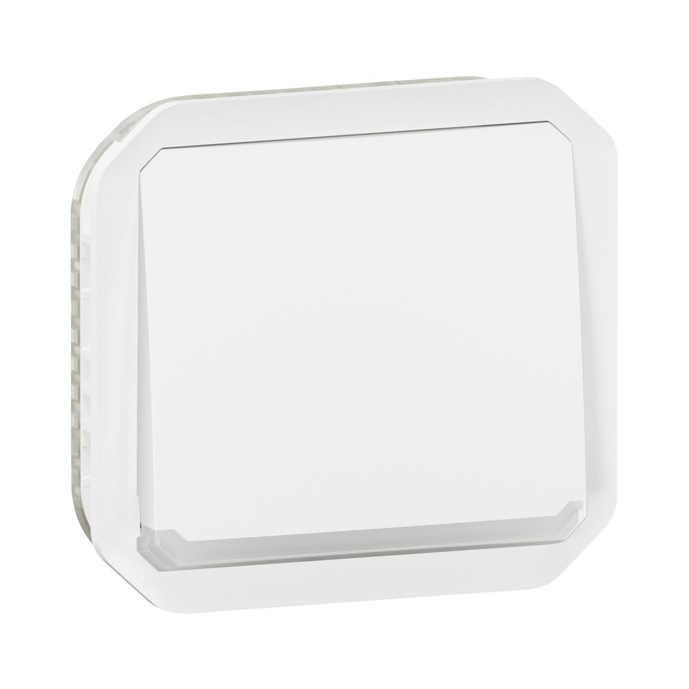 Бутон 10А с подсветка LED 230VA механизъм IP55 Бял  - Legrand Plexo New 069632L