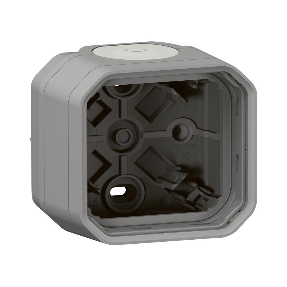 Кутия 1x ОМ с 2 гумени щуцера IP55 Сив  - Legrand Plexo New 069651L