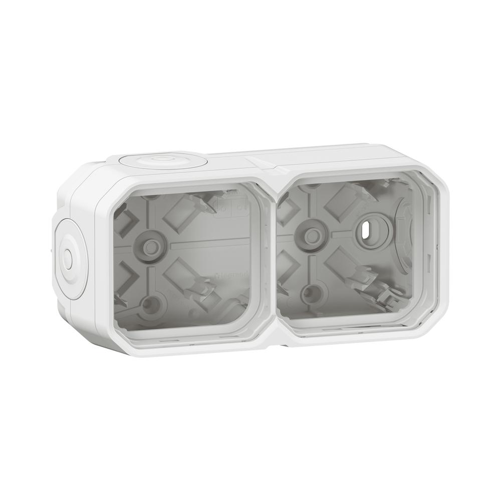Кутия 2x ОМ с гумени щуцери IP55 Бял  - Legrand Plexo New 069690L
