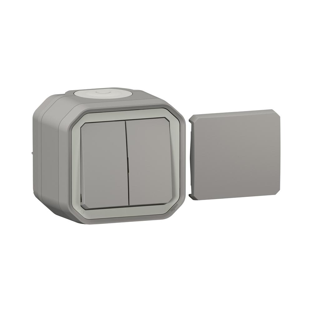 Многофункционален ключ/бутон 5 функции ОМ моноблок IP55 Сив - Legrand Plexo New 069719L
