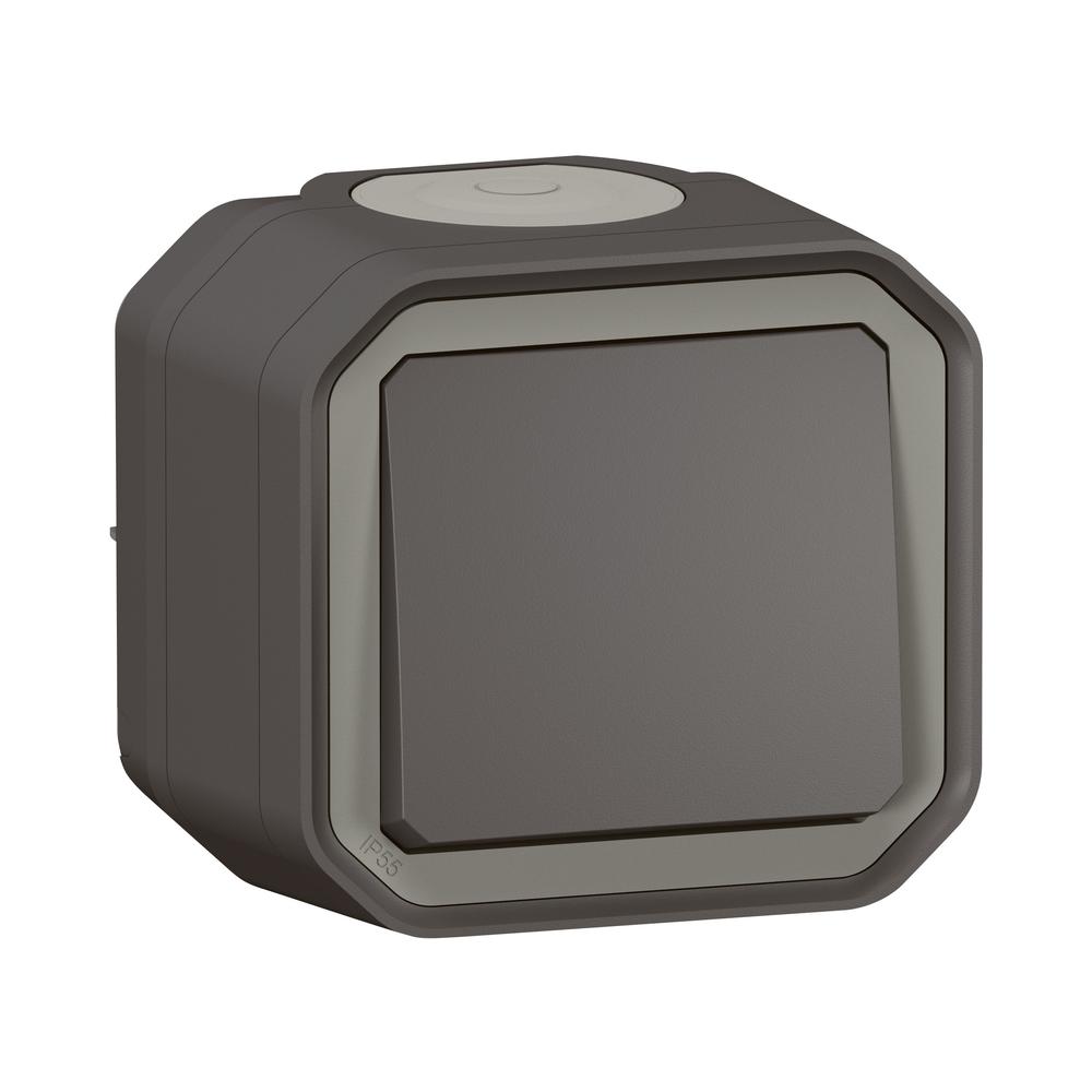 Девиаторен ключ моноблок 10A IP55 Антрацит - Legrand Plexo New 069761L