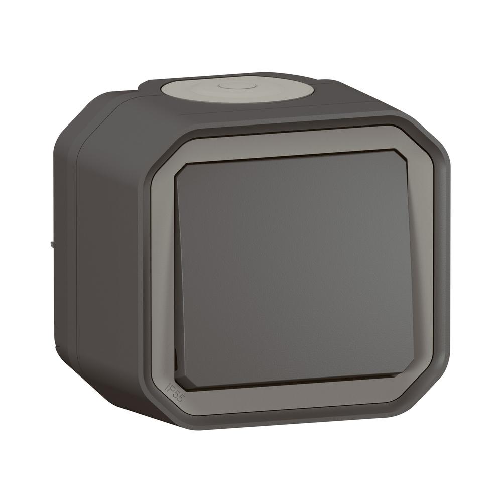Бутон моноблок 10A IP55 Антрацит - Legrand Plexo New 069790L