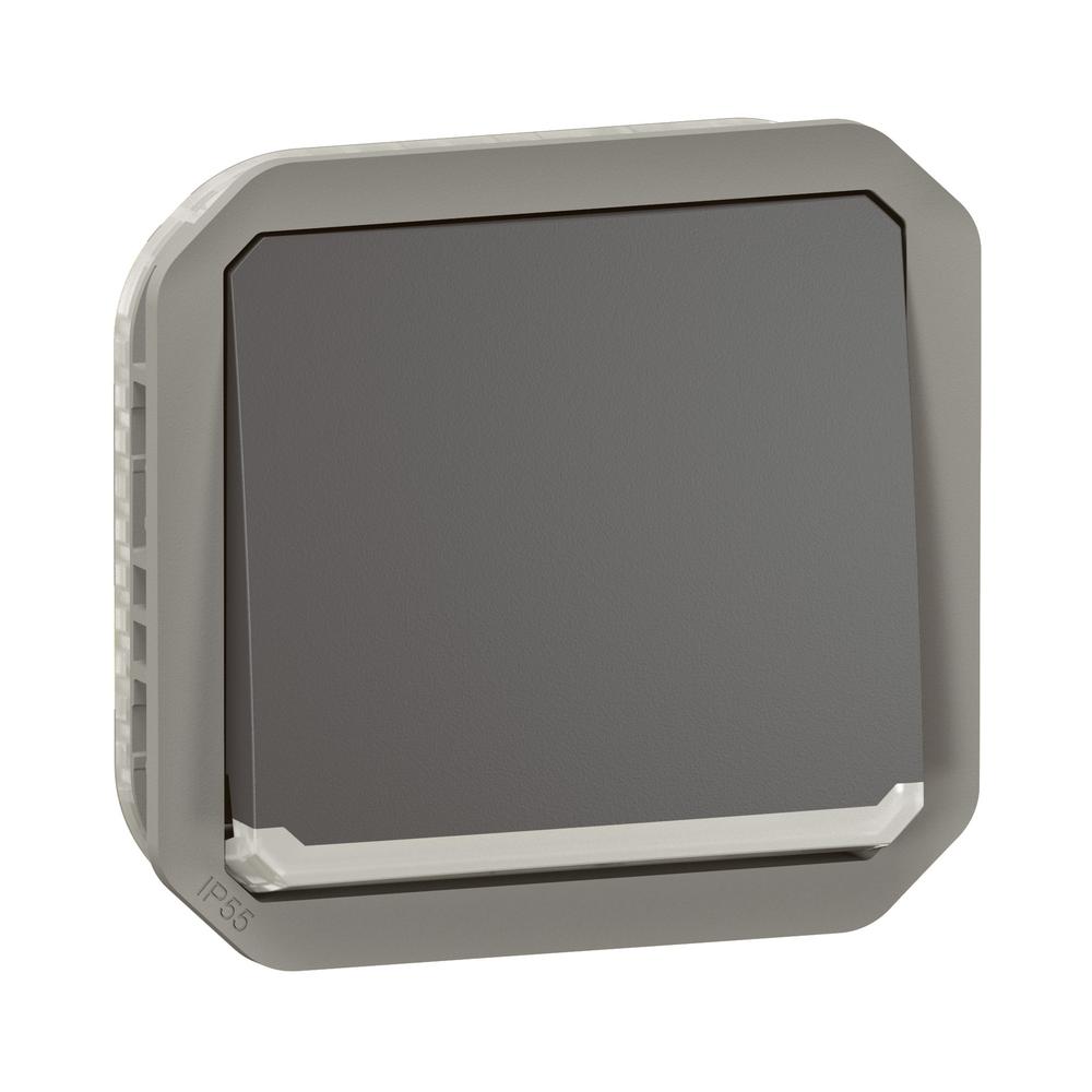 Девиаторен ключ 10А с индикатор механизъм IP55 Антрацит - Legrand Plexo New 069802L