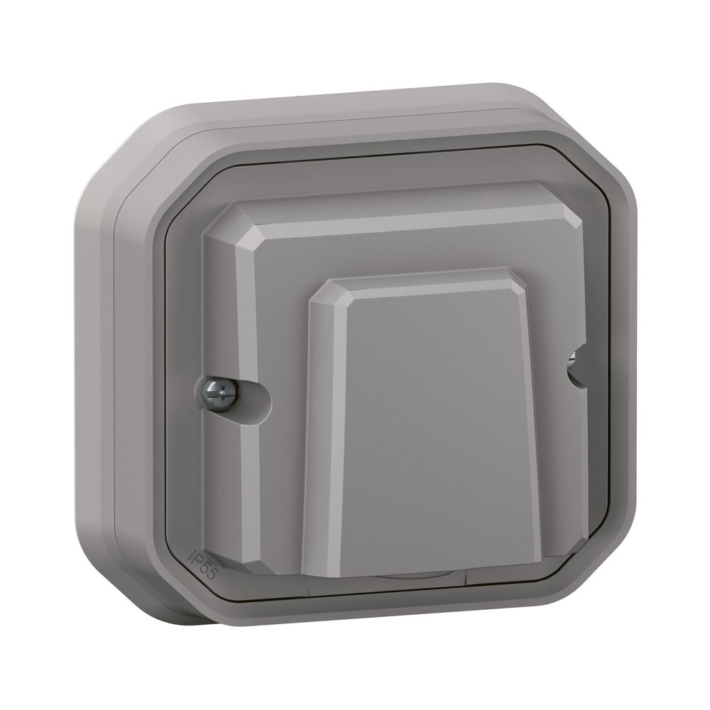 Твърда връзка 16А моноблок скрит монтаж IP55 Сив - Legrand Plexo New 069848L