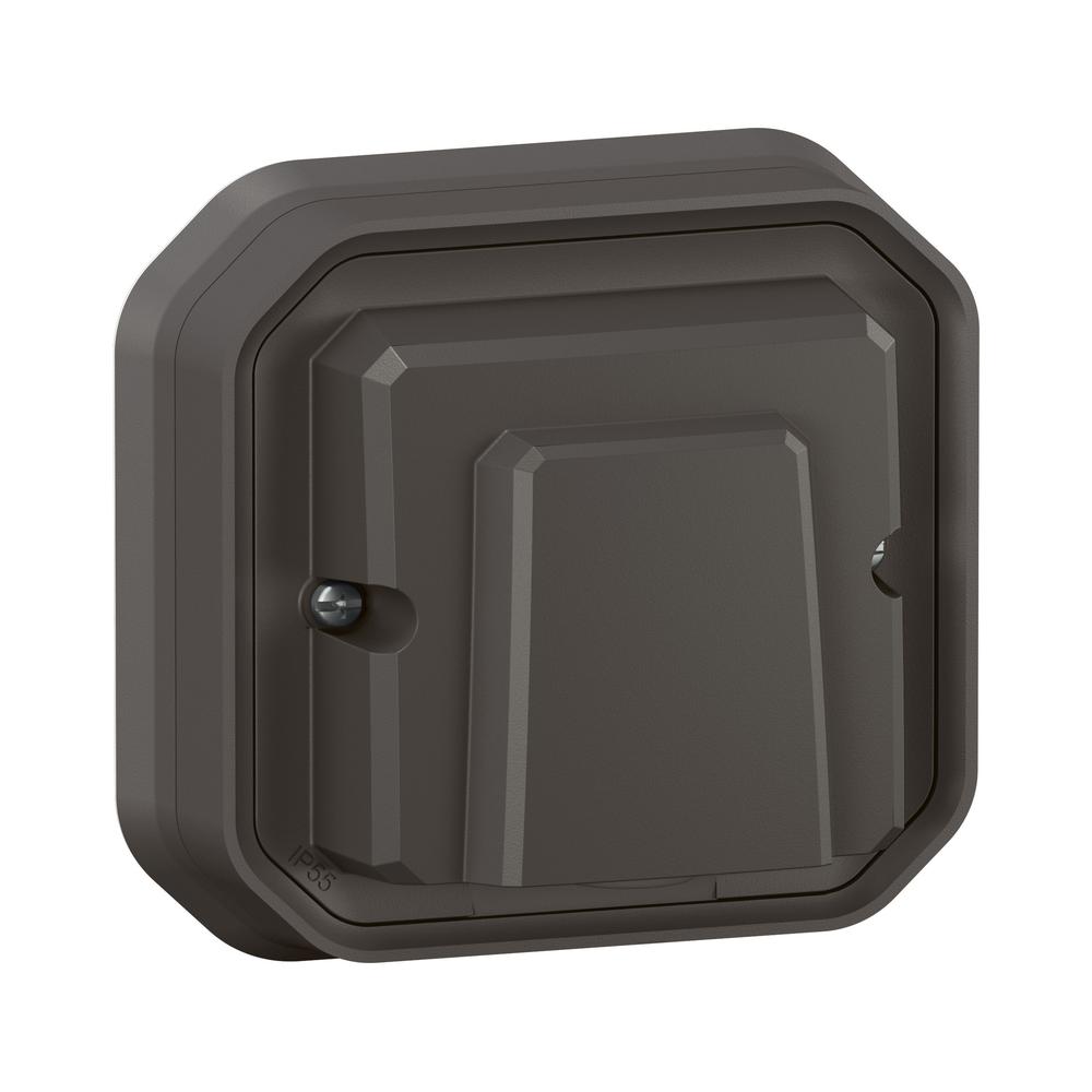Твърда връзка 16А моноблок скрит монтаж IP55 Антрацит - Legrand Plexo New 069878L