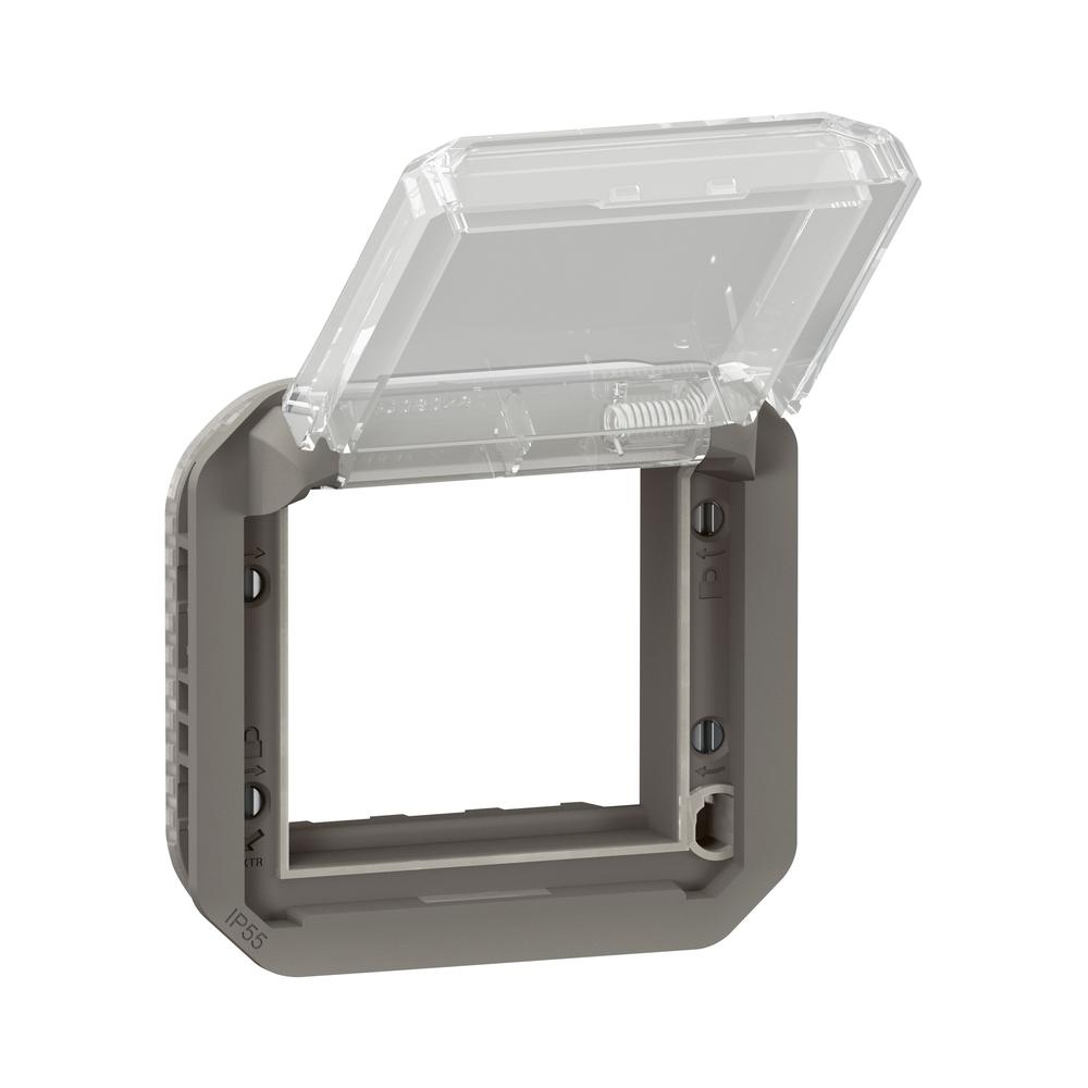Адаптор прозрачен капак за Mosaic механизъм IP55 Антрацит  - Legrand Plexo New 069880L