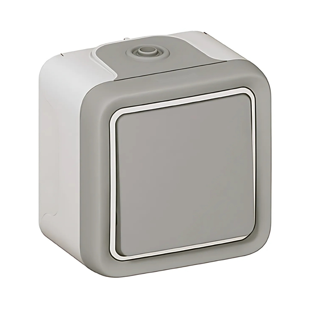 Девиаторен ключ моноблок 10A IP55 Сив /до изчерпване/ - Legrand Plexo 69711