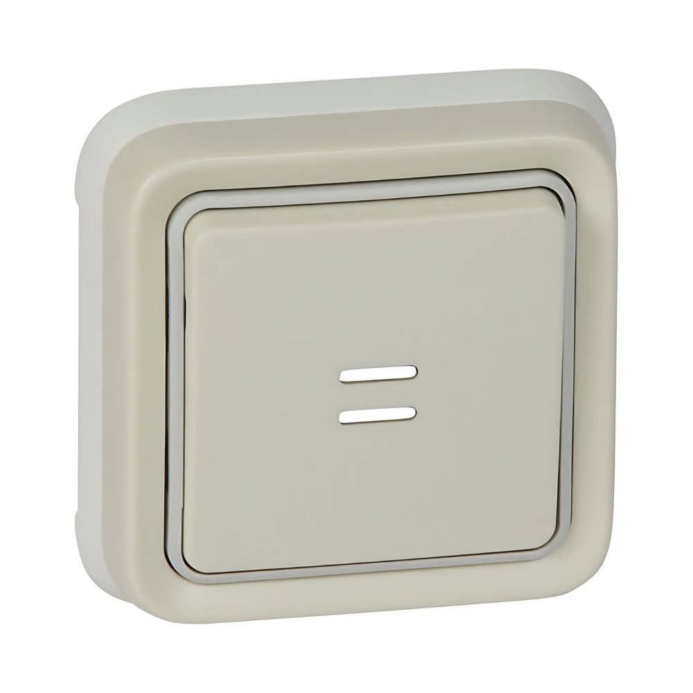 Бутон с индикатор моноблок скрит монтаж IP55 Бял /до изчерпване/ - Legrand Plexo 69861