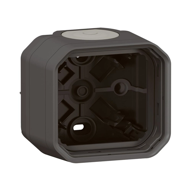 Кутия 1x ОМ с 2 гумени щуцера IP55 Антрацит  - Legrand Plexo New 069601L