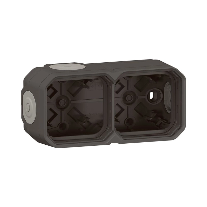 Кутия 2x ОМ с гумени щуцери IP55 Антрацит  - Legrand Plexo New 069602L