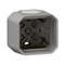 Кутия 1x ОМ с 2 гумени щуцера IP55 Сив  - Legrand Plexo New 069651L