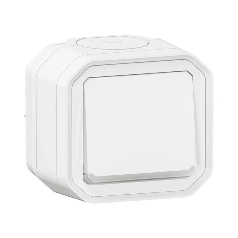 Бутон моноблок 10A с подсветка LED 230VA IP55 Бял - Legrand Plexo New 069762L