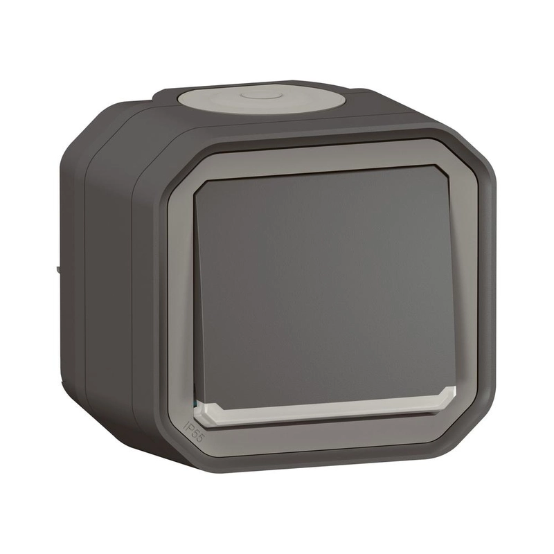 Бутон моноблок 10A с подсветка LED 230VA IP55 Антрацит - Legrand Plexo New 069782L