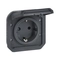 Schuko 2P+E 16A mechanism with child protection and screw terminals IP55 Anthracite - Legrand Plexo New 069839L