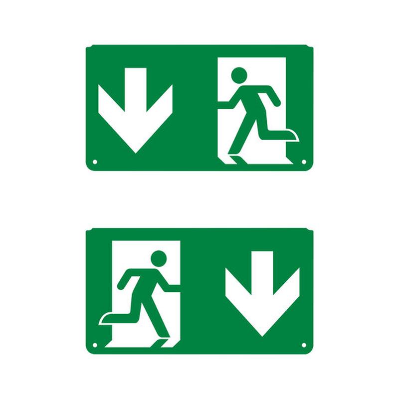 Пиктограма на евакуационен LED осветител за изход със стрелка надолу - LEDVANCE EMERGENCY EXIT SIGN PICTOGRAMS LED261312