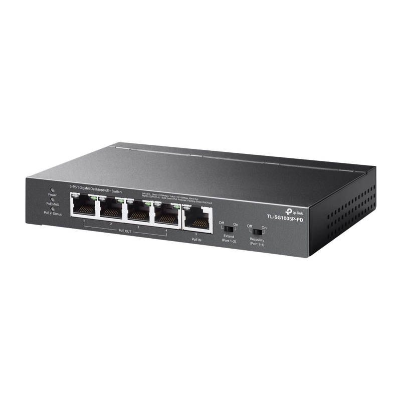 5-Port Gigabit Desktop PoE+ Switch with 1-Port PoE++ In and 4-Port PoE+Out - TP-Link Omada SG1005P-PD