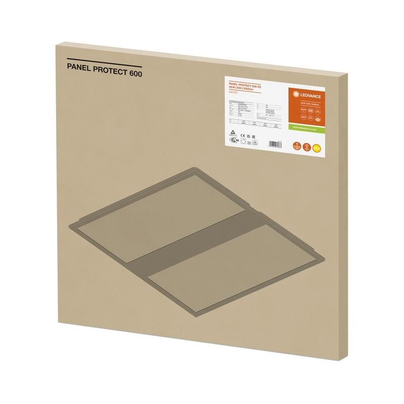 LED панел Protect 600 36W/31W/26W/22W, 5040/4340/3640/3080lm, 4000K, IP54/IP20, бял - LEDVANCE PANEL PROTECT 600 PS LED082887