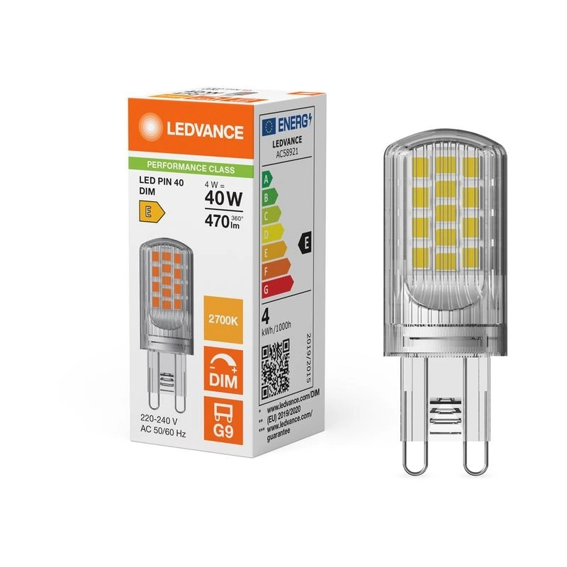 LED лампа Тип PIN 4W 470lm 2700K 220…240 V G9 Ra≥80 320°, димируема - LEDVANCE LED PIN G9 DIM P LED248818