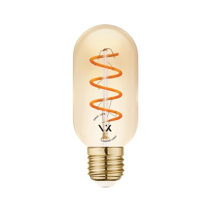 LED лампа 4,5W 330lm 2200Κ 220V E27 Ra>80 360°, спирала Филамент, amber ,димируема - VL LED VK/05160/D/E/SP/A