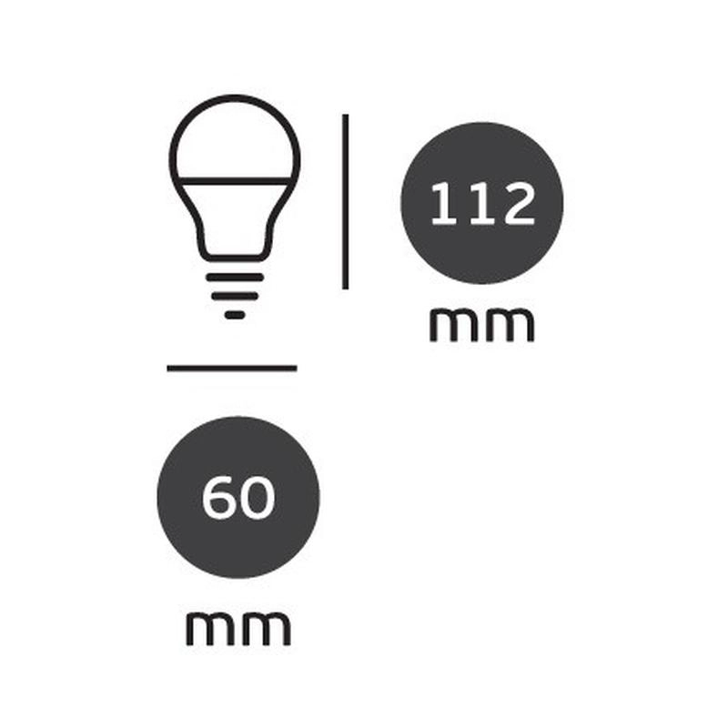 LED лампа 11W 1055lm 4000K 220V E27 Ra>80 360°, класик, PC, бял - VL LED VK/05054/E/C