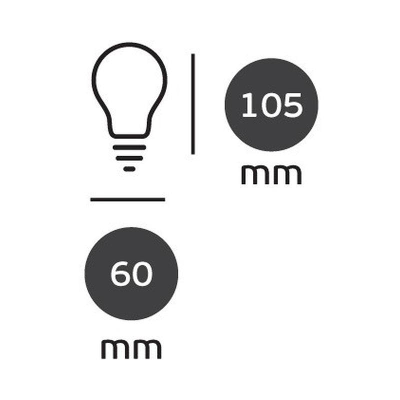 LED лампа 6,5W 806lm 2700Κ 220V E27 Ra>80 360°, Classic, Филамент, стъкло, прозрачен - VL LED VK/05103/E/CL/W