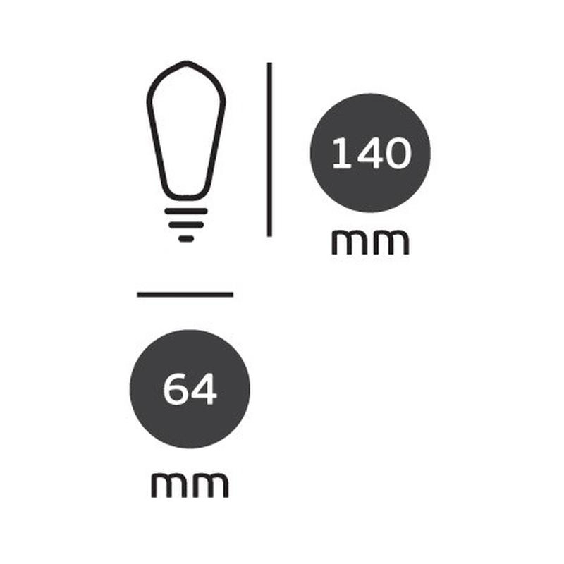  LED лампа 4,5W 330lm 2200Κ 220V E27 Ra>80 360° 360°, спирала Филамент-classic, amber ,димируема - VL LED VK/05156/D/E/SP/A 
