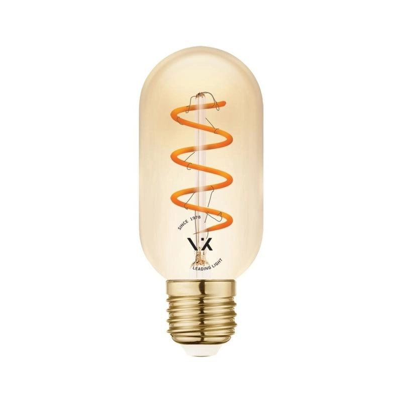 LED лампа 4,5W 330lm 2200Κ 220V E27 Ra>80 360°, спирала Филамент, amber ,димируема - VL LED VK/05160/D/E/SP/A