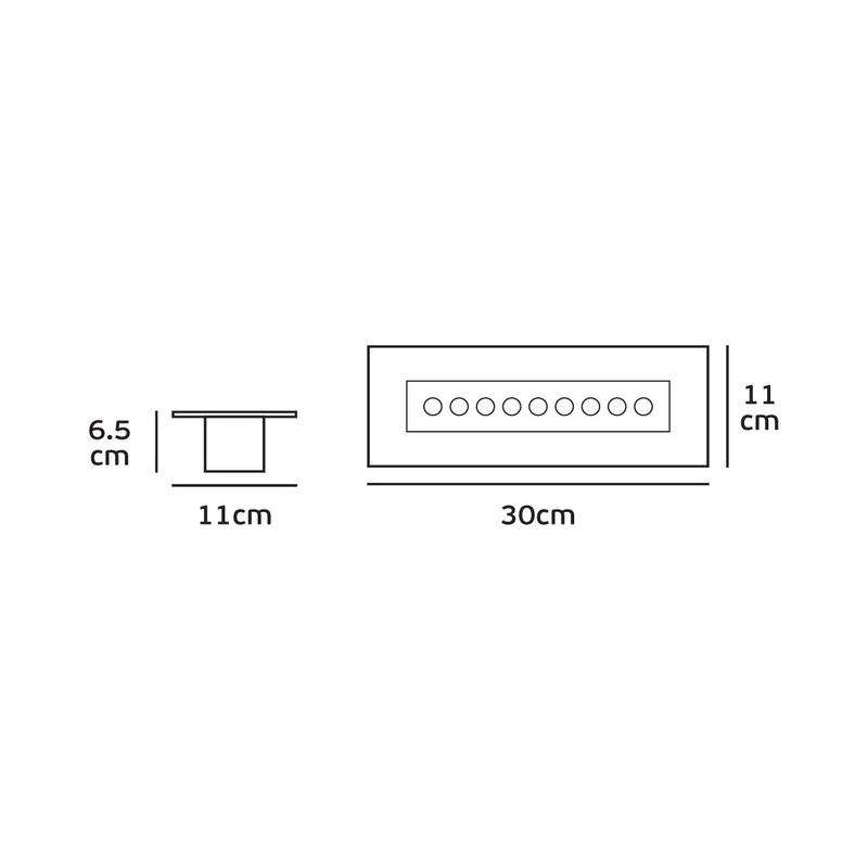 Фасаден линеен декоративен осветител за вгр. Wall Washer 9W 800lm 4000K IP67, размери 30x11x6.5cm, цвят сив - VL LED VK/02014R/C/30