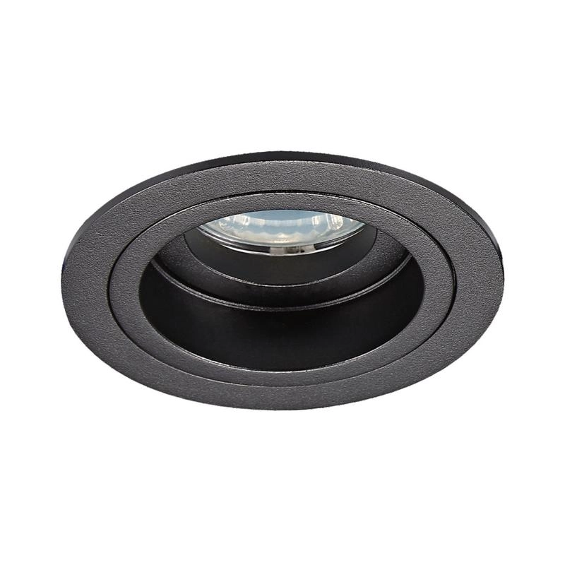 Кръгла луна, насочваема, за LED крушка GU10, 240V, IP20,ø9.2x3.1cm, черен - VL LED VK/03113G/B