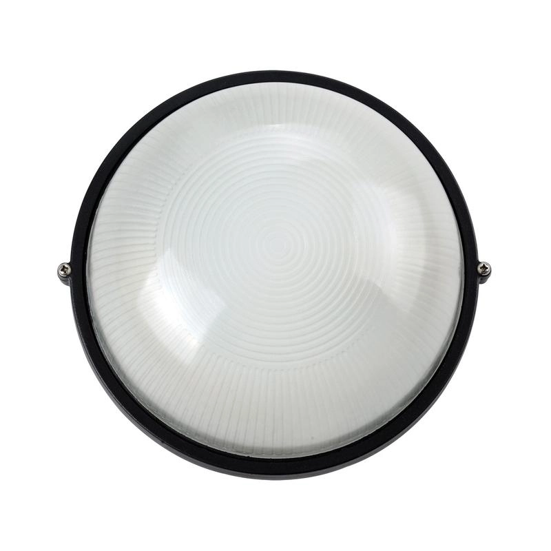 VK/01014/B  Плафониера за max 1x60W E27 IP44, AL+glass, цвят черен, р-ри Ø240x128mm - VL LED VK/01014/B