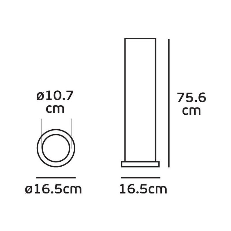 Градински осв., max 20W, Al+glass, стълбче  ø16.5 x h=75.6cm,IP54,антрацит - VL LED VK/01091/AN/75