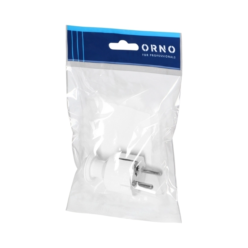 Щепсел 2P+Z 16A 230V прав Uni-Schuko Бял - Orno OR-AE-13304/W