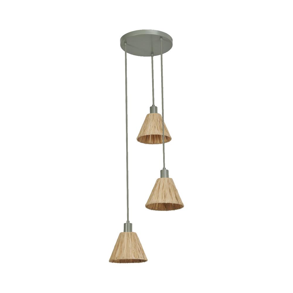 Декоративен осветител модел Raffia Pendant Plate, 3XE27, зелен - OSRAM LED461163