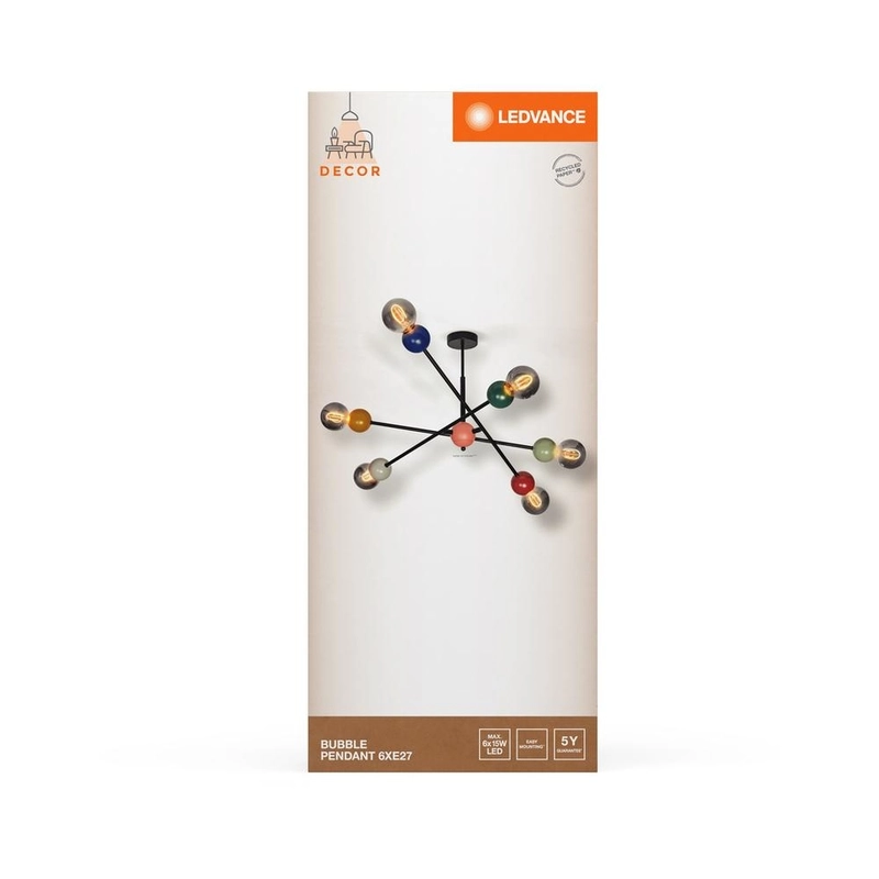 Декоративен осветител модел Bubble, висящ, 6XE27, многоцветен - LEDVANCE LED838901