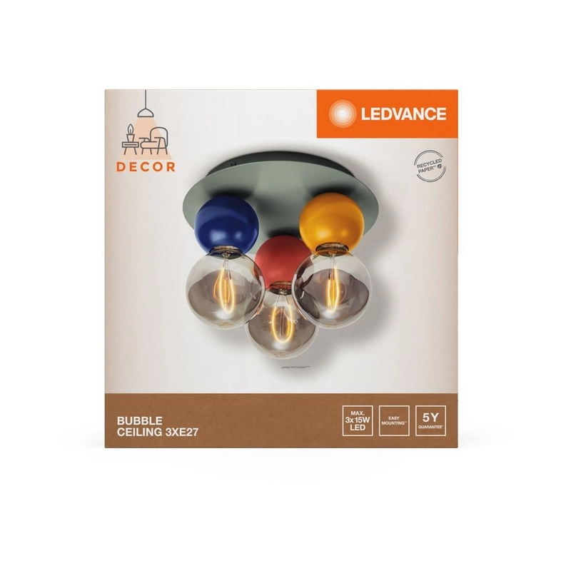 Декоративен осветител модел Bubble, за таван, 3XE27, многоцветен - LEDVANCE LED838949