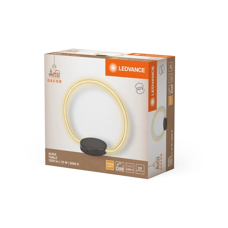 Декоративен осветител модел Aura, за маса, 10W, 800lm, 3000К, Ra>80, Touch DIM USB - LEDVANCE LED842120