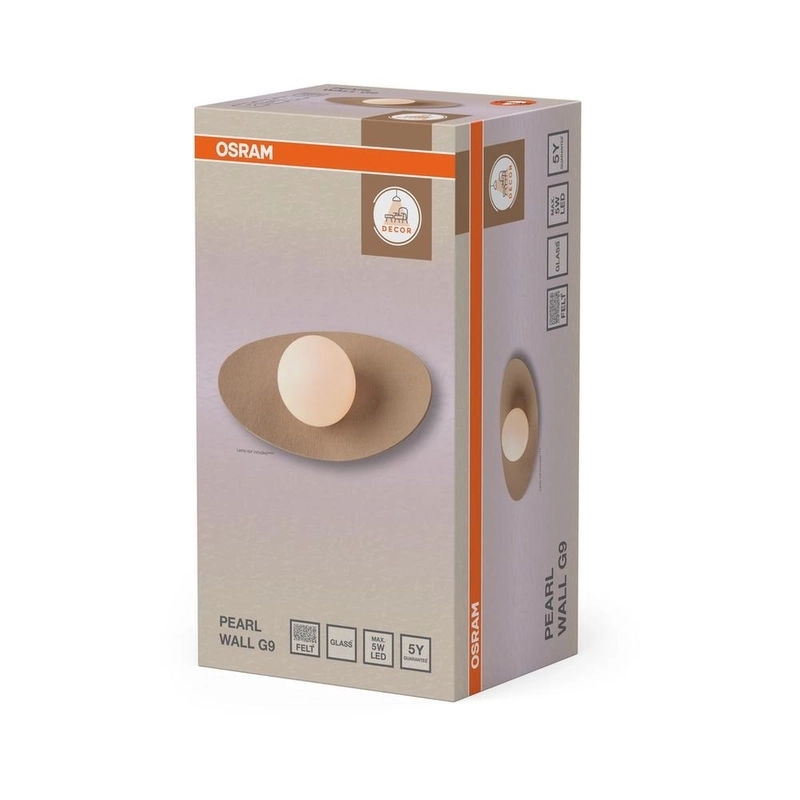 Декоративен осветител модел Pearl, за стена, 1XG9, бежов - OSRAM LED847668