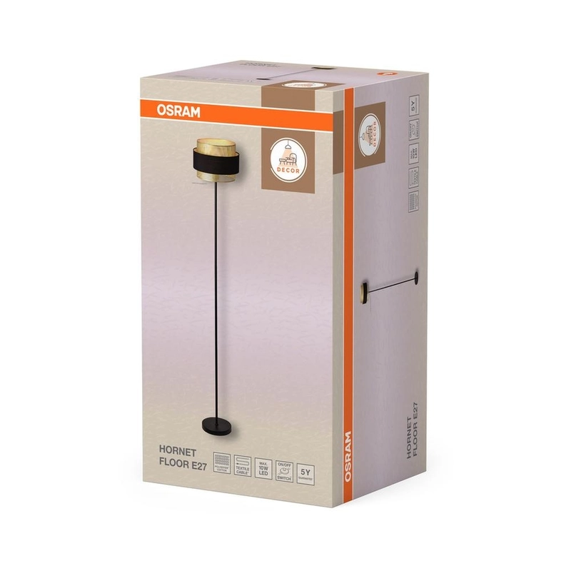 Декоративен осветител модел Hornet, за под, 1XE27, черен - OSRAM LED847927