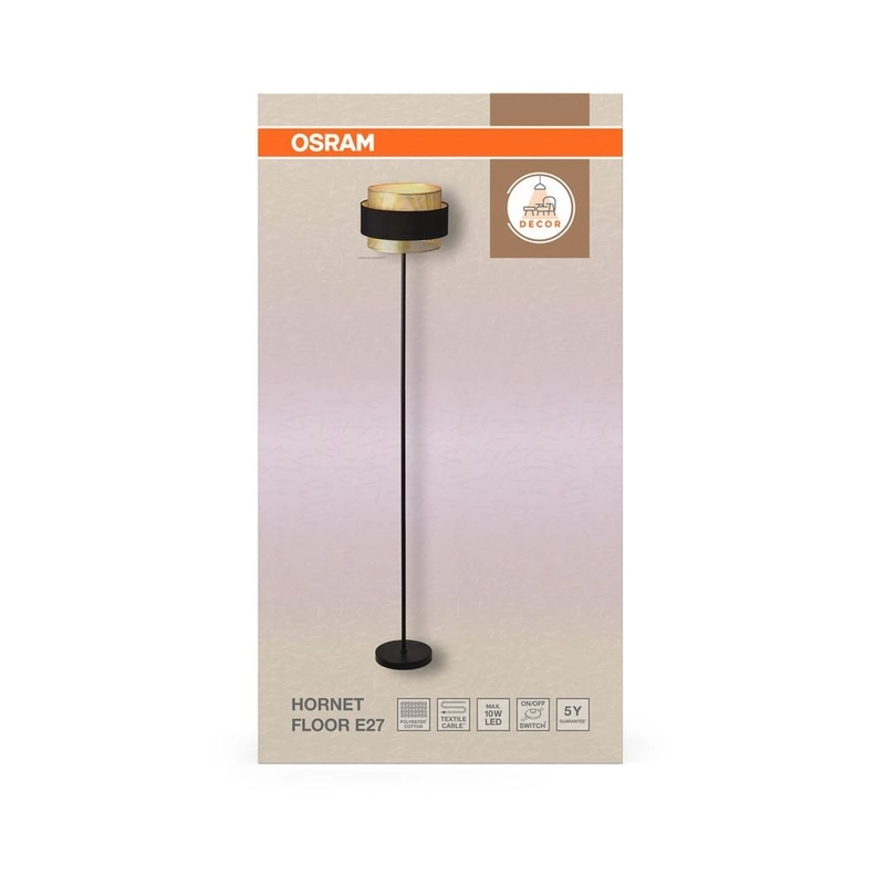 Декоративен осветител модел Hornet, за под, 1XE27, черен - OSRAM LED847927